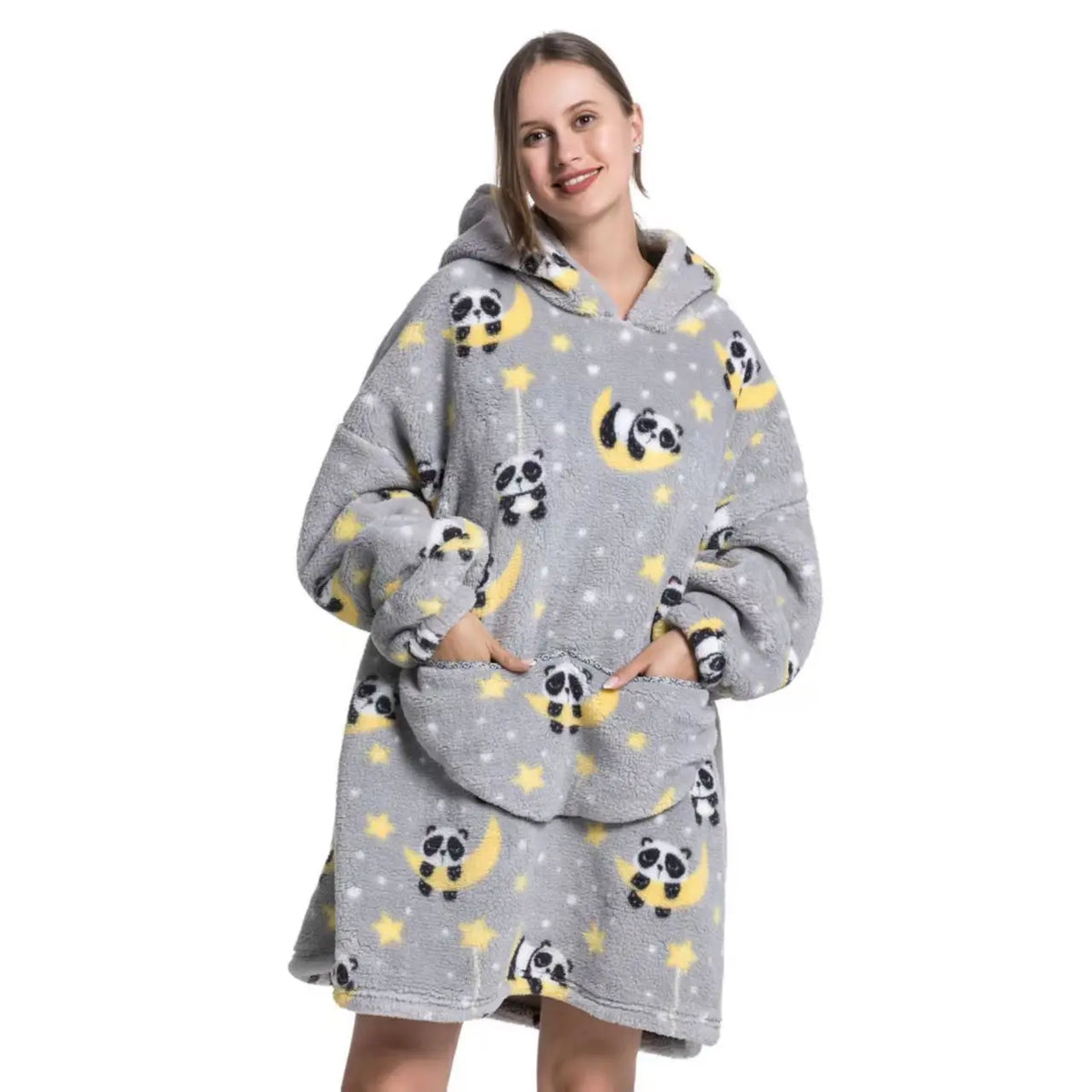 Wolkenweich – Sherpa-Hoodie-Decke mit Ärmeln