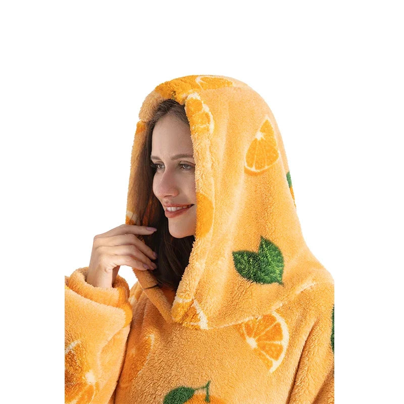 Wolkenweich – Sherpa-Hoodie-Decke mit Ärmeln