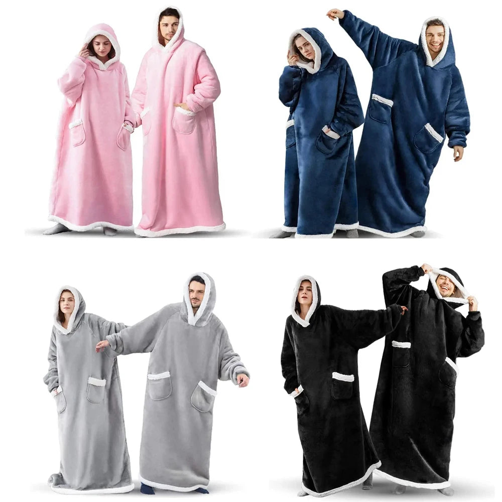 Flanell-Fee – Extralange Decke mit Ärmeln