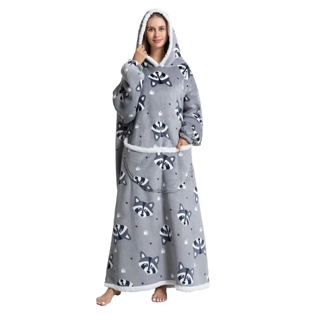 Wolkenweich – Sherpa-Hoodie-Decke mit Ärmeln