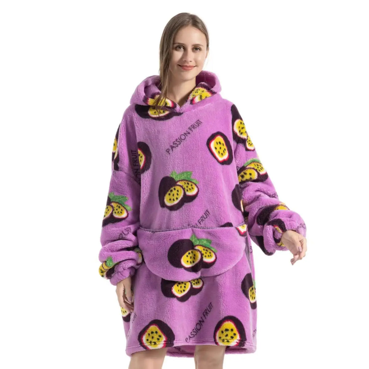 Wolkenweich – Sherpa-Hoodie-Decke mit Ärmeln