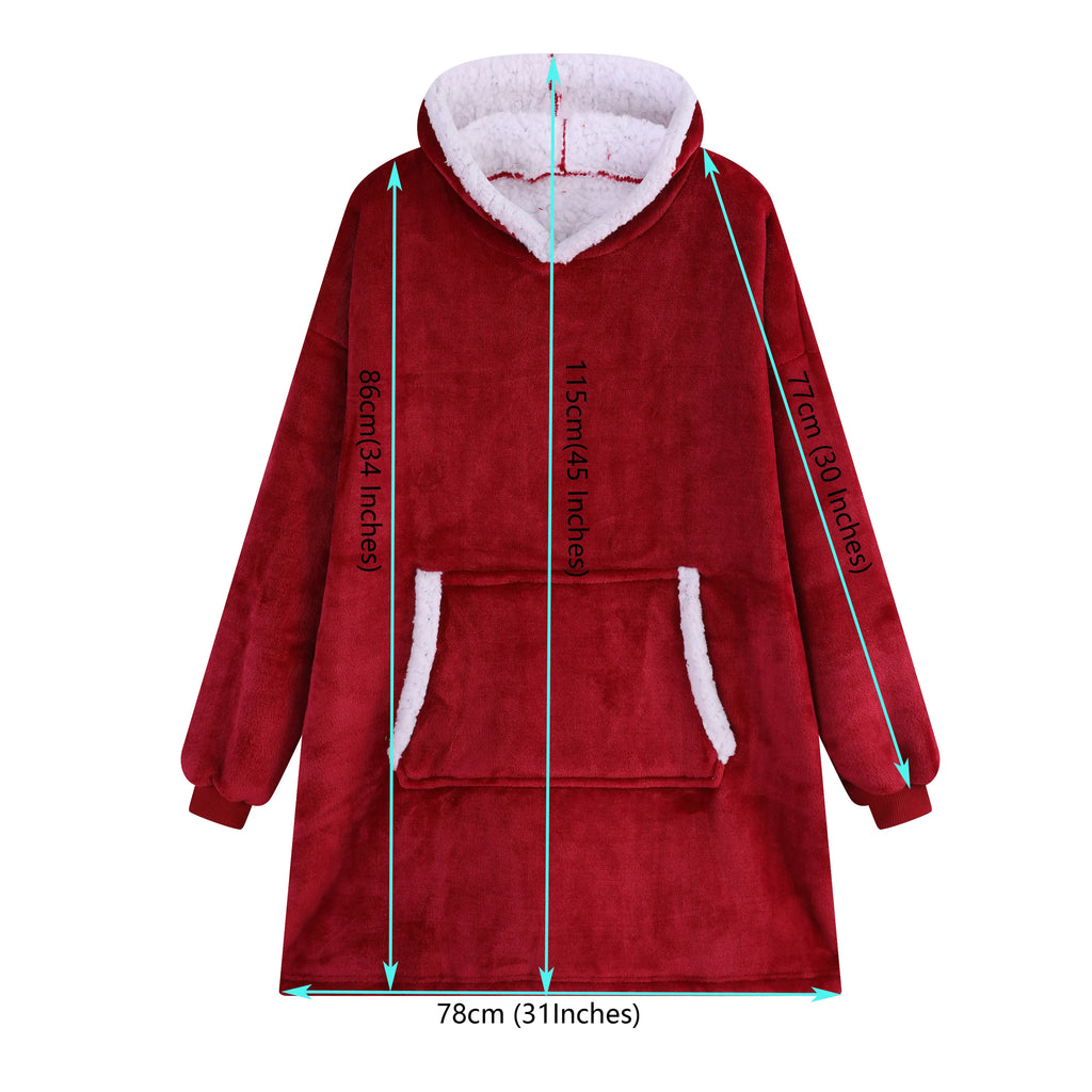 Sherpa-Schätzchen – Flauschige Hoodie-Decke mit Ärmeln