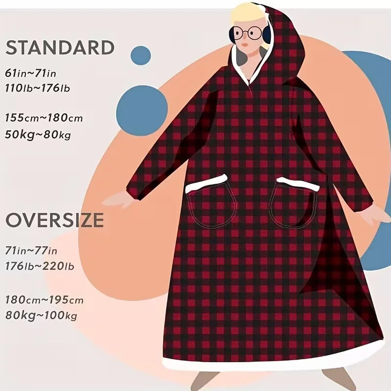 Kuschelexpress – Extralange Flanell-Hoodie-Decke