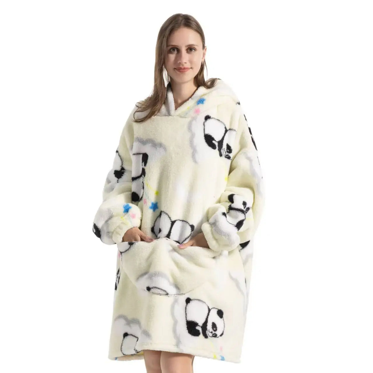 Wolkenweich – Sherpa-Hoodie-Decke mit Ärmeln