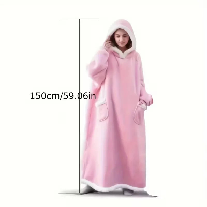 Kuschelexpress – Extralange Flanell-Hoodie-Decke