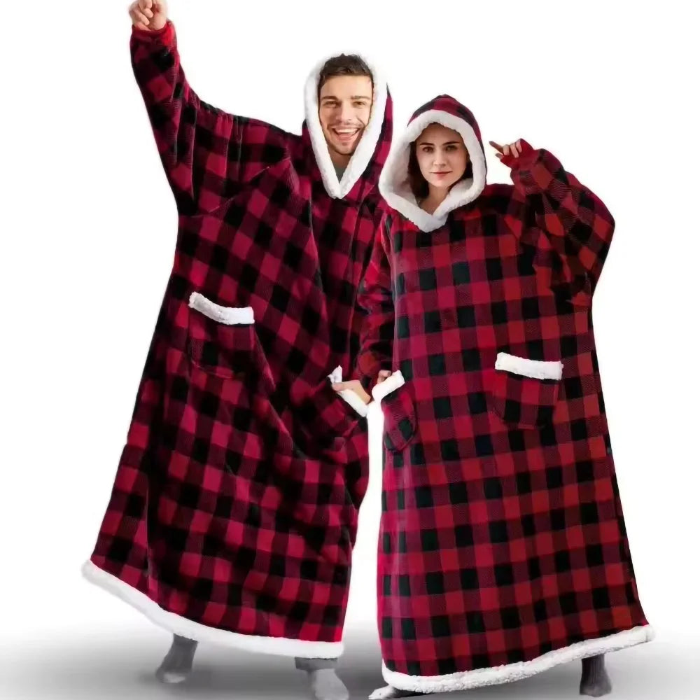 Frostküsschen – Flauschige Hoodie-Decke mit XL-Tasche