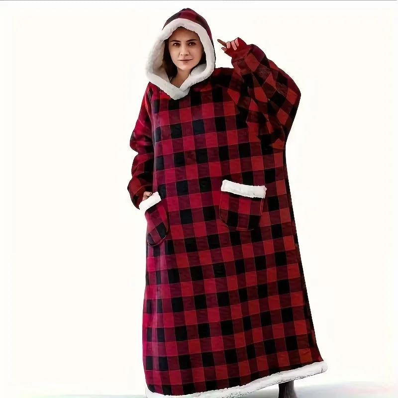Kuschelexpress – Extralange Flanell-Hoodie-Decke