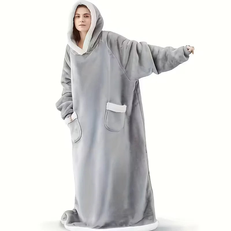 Kuschelexpress – Extralange Flanell-Hoodie-Decke