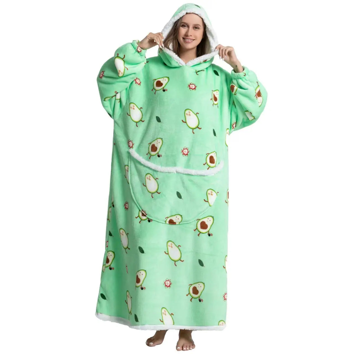 Wolkenweich – Sherpa-Hoodie-Decke mit Ärmeln