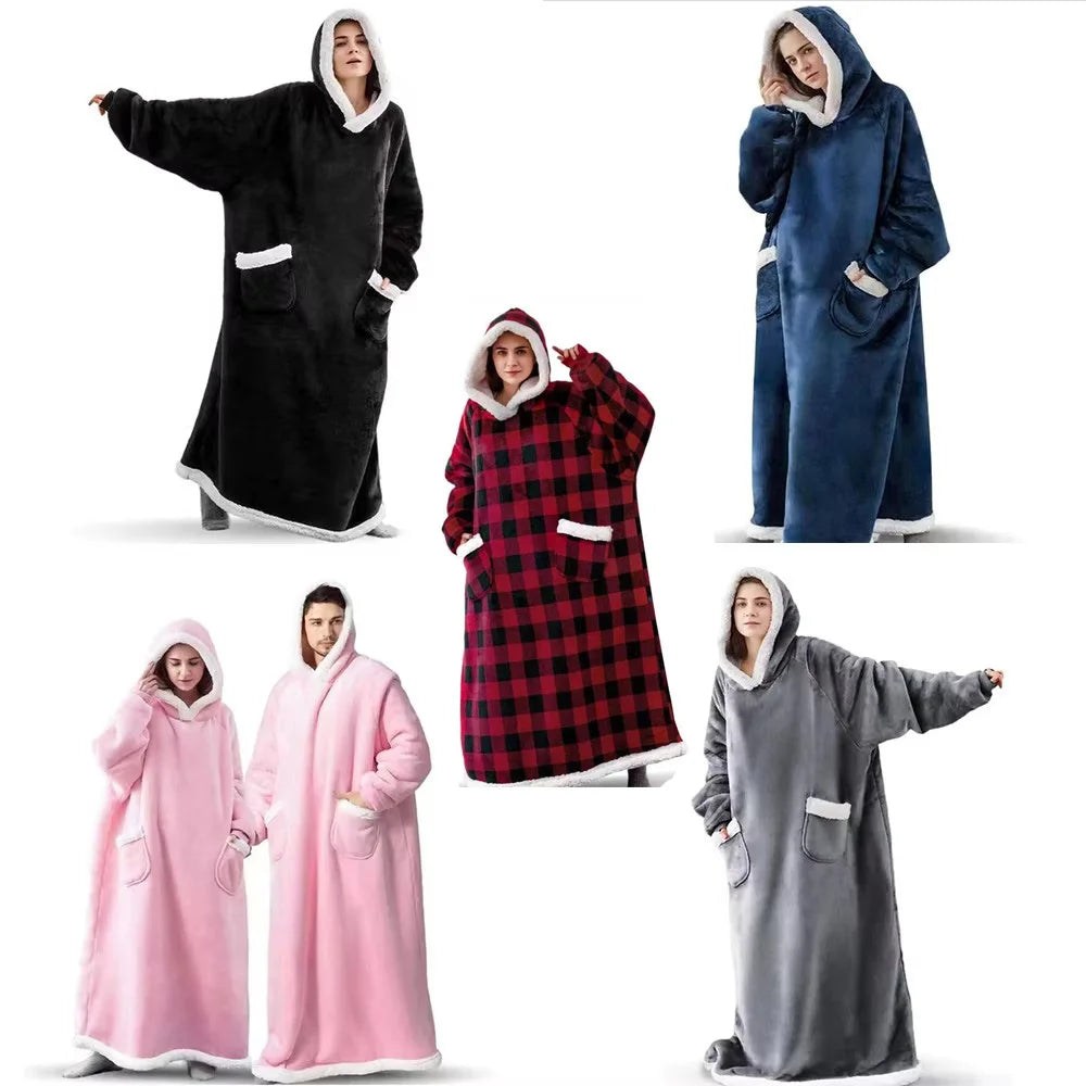 Frostküsschen – Flauschige Hoodie-Decke mit XL-Tasche