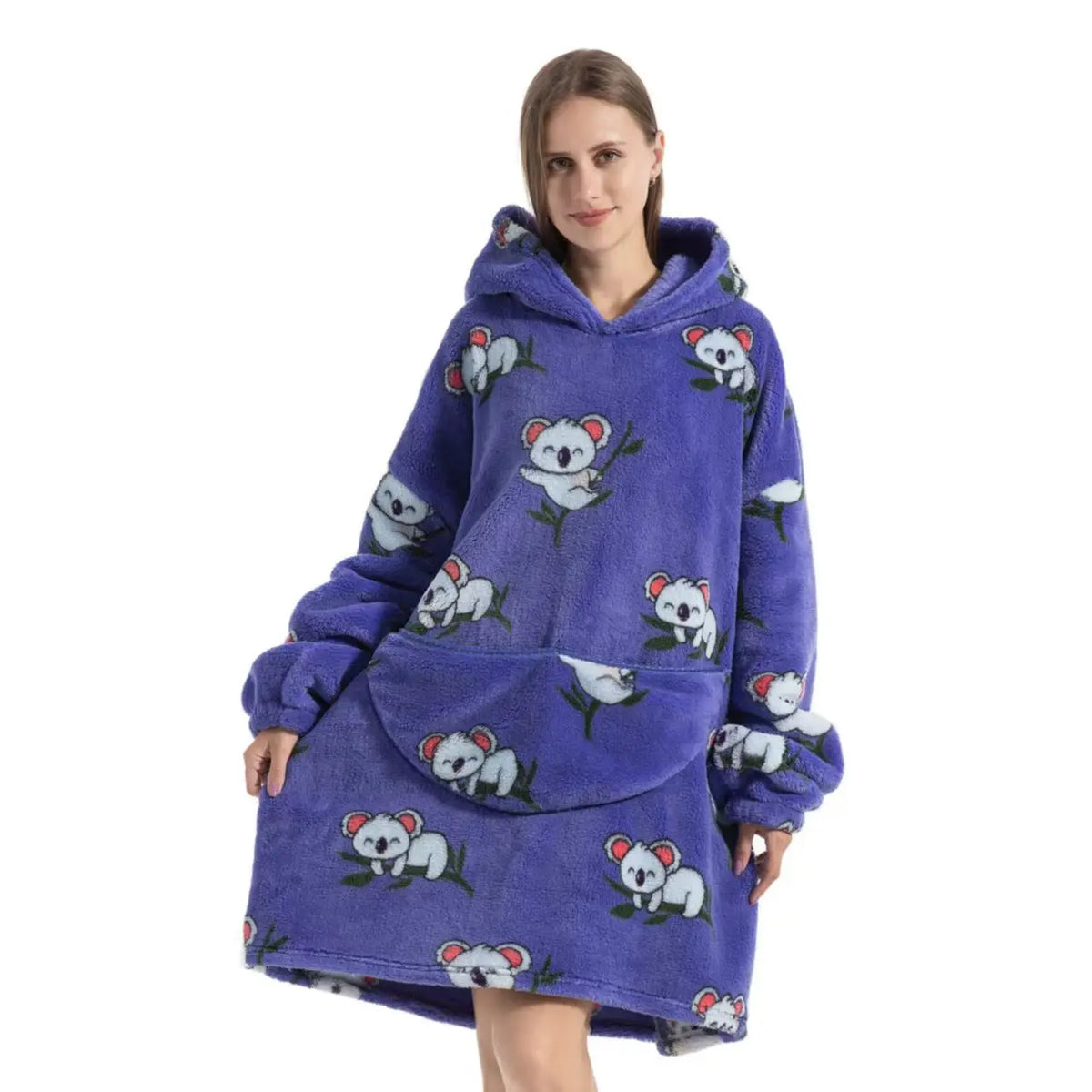 Wolkenweich – Sherpa-Hoodie-Decke mit Ärmeln