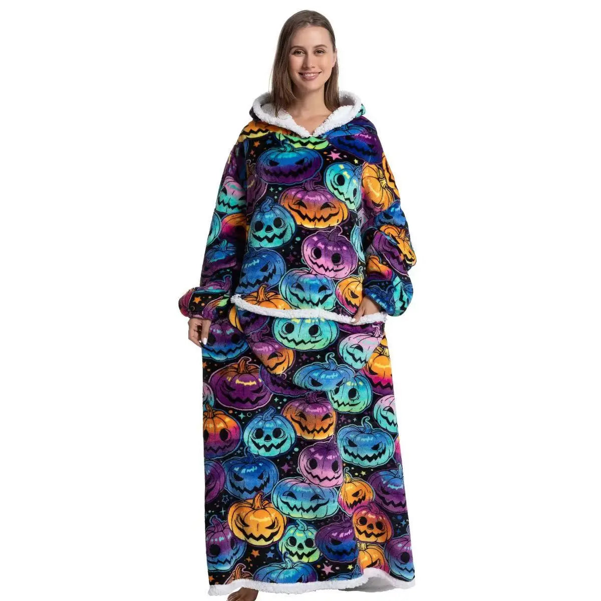 Wolkenweich – Sherpa-Hoodie-Decke mit Ärmeln
