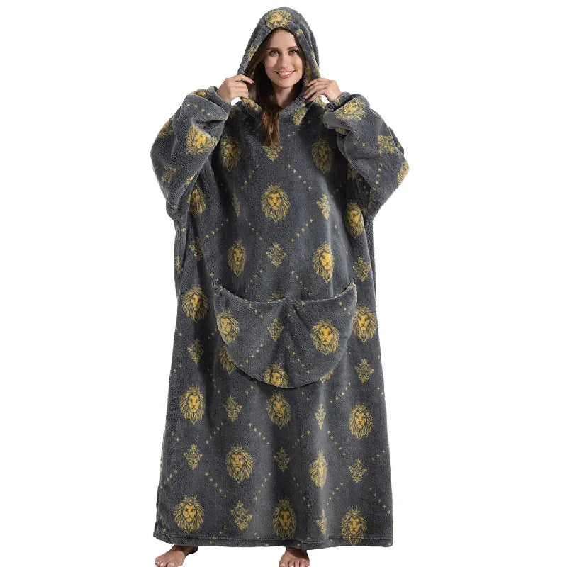 Wolkenweich – Sherpa-Hoodie-Decke mit Ärmeln