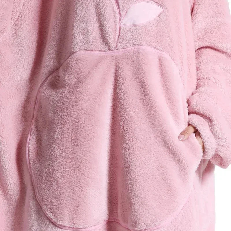 Kuschel-Kokon – Langer Hoodie mit Ärmeln