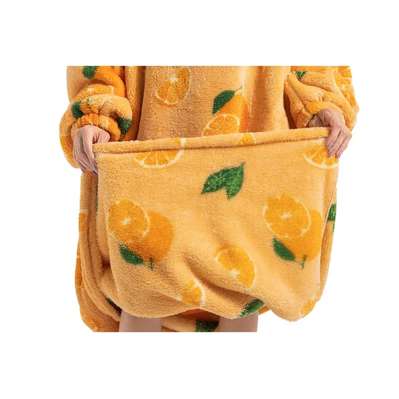 Wolkenweich – Sherpa-Hoodie-Decke mit Ärmeln